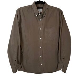 Rag & Bone Standard Issue Button Front Shirt Brown Casual Size Medium